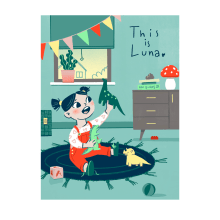 this is Luna. Traditional illustration, Character Design, Sketching, Digital Illustration, Children's Illustration, Digital Drawing, Narrative, and Picturebook project by Weronika Kołodziej-Teszbir - 05.01.2022