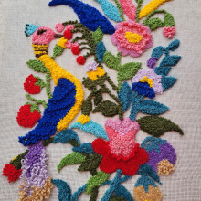 My project for course: Punch Needle XL Embroidery. Un proyecto de Bordado, Ilustración textil, Decoración de interiores, Punch needle y Diseño textil de katerynazinchenko23 - 29.04.2022