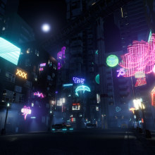 Game Environment Design: Cyberpunk Scenes with Unreal Engine. Un proyecto de 3D, Animación, Dirección de arte, Animación 3D, Videojuegos, Diseño de videojuegos y Desarrollo de videojuegos de Deveashwar K R - 07.05.2022