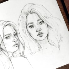 My project for course: Portrait Sketchbooking: Explore the Human Face. Esboçado, Desenho, Desenho de retrato, Desenho artístico, e Sketchbook projeto de Maisie Andrews - 24.04.2022