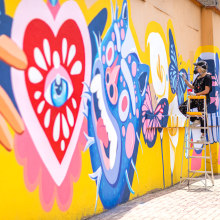 Mural Expedia 2021 / Mercado de Artesanía de la Ciudadela . Illustration, Fine Arts, and Street Art project by Sofia Castellanos - 04.10.2021