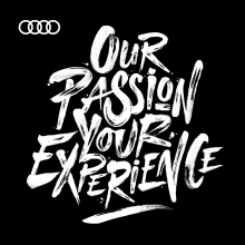 Audi Experience. Advertising, Graphic Design, Calligraph, Lettering, T, pograph, and Design project by Javi Bueno - 05.17.2022