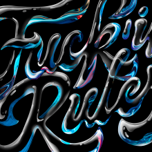 F**K'IN RULES. Lettering, and Digital Lettering project by Javi Bueno - 05.18.2022