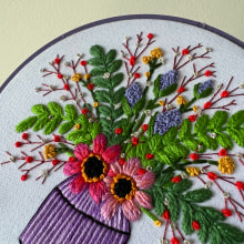 Flores - Lila. Embroider project by Coricrafts - 05.08.2022