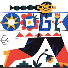 Google Doodle to celebrate Ukrainian Embroidery Shirt Day. Traditional illustration project by Tania Yakunova - 05.30.2022