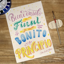 Lettering con acuarelas . Traditional illustration, Lettering, Watercolor Painting, 3D Lettering, Brush Pen Calligraph, H, and Lettering project by Maria Florencia Acosta Garrido - 05.31.2022