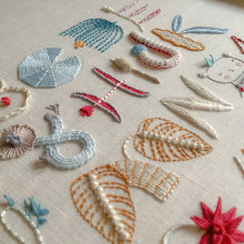 My project for course: Introduction to Raised Embroidery. Un proyecto de Bordado, Ilustración textil y Diseño textil de Miriam Cozzi - 03.06.2022