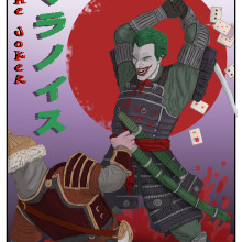 Samurai Joker. Un proyecto de Ilustración digital de Adrian Gonzalez - 06.06.2022