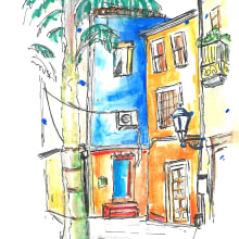 Barrio de pescadores de Denia. Sketching, Drawing, Architectural Illustration, Sketchbook & Ink Illustration project by Lourdes Barroso - 06.14.2022