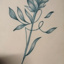 Mi proyecto del curso: Tatuaje botánico con puntillismo. Un proyecto de Ilustración tradicional, Diseño de tatuajes e Ilustración botánica de Mcarmen Alcalá Mármol - 07.06.2022