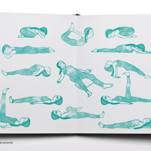 Yoga Bliss Academy - Yoga Manual. Ilustração tradicional, Desenho e Ilustração editorial projeto de Sarito, a secas. - 26.10.2020