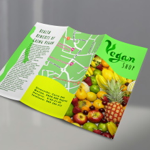 Tríptico para tienda vegana en Portugal. Un proyecto de Diseño, Publicidad, Diseño gráfico y Marketing de Luca Mendieta - 10.07.2022