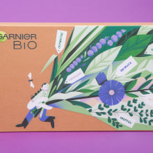 Garnier Bio press kit. Traditional illustration, and Packaging project by Tania Yakunova - 05.30.2022