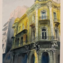 Rocco old confectionery - Porto Alegre. Traditional illustration, Sketching, Watercolor Painting, Architectural Illustration & Ink Illustration project by Giancarlo Machado - 07.20.2022