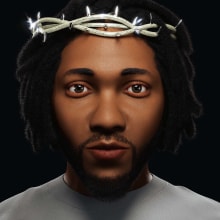 Kendrick Lamar Tribute. Un progetto di Illustrazione tradizionale, 3D, Modellazione 3D, Ritratto illustrato, Character design 3D e Progettazione 3D di Anthony Nuñez Goncalves - 22.07.2022