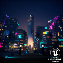 -District 08- My project for course: Game Environment Design: Cyberpunk Scenes with Unreal Engine. 3D, Animation, Art Direction, 3D Animation, Video Games, Game Design, and Game Development project by Jose Montes - 08.02.2022