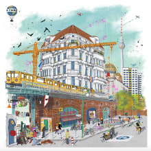 Architectural Illustration: Capture a City’s Personality_Berlin. Traditional illustration, Architecture, Drawing, Digital Illustration, and Architectural Illustration project by luca_minotti - 08.03.2022