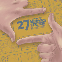 Cartel anunciador 27 Certamen Audiovisual de Cabra. Un proyecto de Ilustración tradicional y Diseño de carteles de Daniel Romero - 04.08.2022