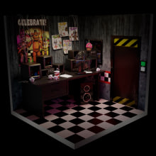 Five Nights at Freddy's 1 (Fnaf) Office. Un proyecto de 3D, Animación 3D y Modelado 3D de paulichuu_art - 08.08.2022