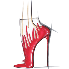 LAVA HEELS. Design, Traditional illustration, Product Design, Shoe Design, and Sketching project by BATTASSI - 08.10.2022