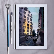 Hong Kong urban landscape: Gouache Painting of Urban Landscapes. Ilustração tradicional, Pintura, e Pintura guache projeto de Becky Isjwara - 10.08.2022