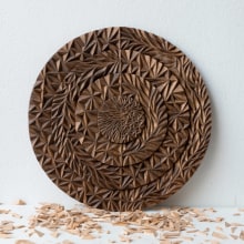 Circle Of Chips. Arts, Crafts, Fine Arts, Decoration, Interior Decoration, and Woodworking project by Bernat Mercader (Wood Bern Carvings) - 05.12.2020