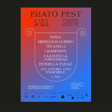 Festival Erató Fest 2022. Un proyecto de Br, ing e Identidad, Diseño Web y Diseño de carteles de Diana Creativa - 08.03.2022