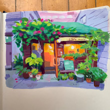 My project for course: Gouache Painting of Urban Landscapes. Traditional illustration, Painting, and Gouache Painting project by Genevieve Kote - 08.20.2022