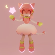 My project for course: Kawaii Character Creation in 3D with Blender . Traditional illustration, Character Design, Digital Illustration, 3D Modeling, and Manga project by gaby4610 - 08.22.2022