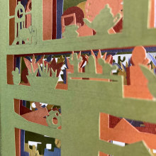 My project in Paper Playground: Create a Papercut Picturebook : de olifant in de vitrinekast. Ilustração tradicional, Artesanato, Papercraft, Stor, telling, DIY, e Narrativa projeto de melizadisna - 22.08.2022