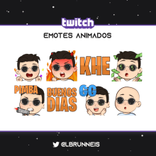 Pack Emotes Twitch. Traditional illustration project by Laura Brunneis - 08.22.2022