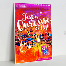 Festas de Ourense 2016. Cartel. Un proyecto de Ilustración tradicional y Diseño gráfico de Rober Vázquez Araújo - 01.06.2016