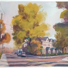 Hilary Rose's final project: Gouache Painting of Urban Landscapes. Traditional illustration, Painting, and Gouache Painting project by Hilary Rose - 08.19.2022
