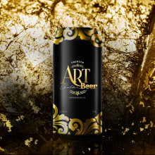 "ART Golden Beer" Una cerveza inspirada en la "Época Dorada" donde los artistas utilizaban el recurso del "Pan de Oro" o Gold Leaf en sus pinturas. . Packaging projeto de andreinabelloperez - 24.08.2022