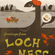 Greetings from Loch Ness. Traditional illustration, and Digital Illustration project by Darby - 09.02.2022
