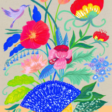 My project for course: Floral Illustration with Gouache Paint. Un proyecto de Ilustración digital, Ilustración botánica y Pintura gouache de Catherine Rompais - 04.09.2022