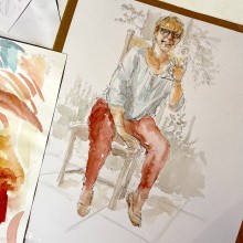 My project for course: Sketching People with Watercolor. Un proyecto de Bocetado, Pintura a la acuarela y Dibujo anatómico de Teresa Montalvao Hodson - 08.09.2022