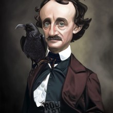 Edgar Allan Poe Portrait Caricature. Un proyecto de Ilustración tradicional de Rob Snow - 16.09.2022