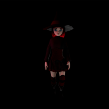 Witch character (OC) rigged and animated character. Un proyecto de 3D, Rigging, Animación 3D, Modelado 3D y Diseño de personajes 3D de Irene Vicente - 26.09.2022
