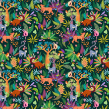 My project for course: Digital Pattern Illustration Inspired by Flora and Fauna. Traditional illustration, Pattern Design, Drawing, Digital Illustration, and Botanical Illustration project by Alice - 09.27.2022