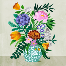 Mein Abschlussprojekt für den Kurs: Florale Illustration mit Gouache. Un projet de Illustration numérique, Illustration botanique , et Peinture gouache de Kirsten Dörr - 03.10.2022