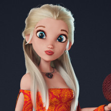 Targaryen girl. Un proyecto de Diseño, Ilustración tradicional, Cine, vídeo, televisión, 3D, Diseño de personajes, Diseño de vestuario, Diseño gráfico, Modelado 3D, Diseño de personajes 3D y Diseño 3D de Adrián Pastorizzo - 10.10.2022