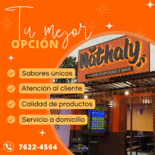 Publicidad-Restaurante "Nathaly". Un proyecto de Diseño, Ilustración tradicional y Publicidad de Saraí Alejandra Núñez González - 21.09.2022