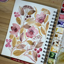 My project for course: Artistic Floral Watercolor: Connect with Nature. Traditional illustration, Painting, Watercolor Painting, and Botanical Illustration project by Guadalupe Manrique - 10.14.2022