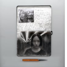 Jeanne métro. Desenho a lápis, Desenho de retrato, Desenho realista, e Desenho artístico projeto de Sim Sim - 19.10.2022