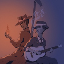 Crossroads - The Bluesman With the Devil. Un proyecto de Ilustración de Ricardo Loaiza - 14.07.2022