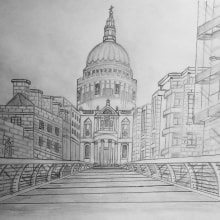 Catedral de Londres . Un proyecto de Dibujo de Adrián Valcárcel Castillo - 27.10.2022