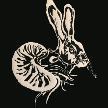 Midnight hares sleep in nautilus shells. Fine Arts, Woodworking, and Engraving project by Lucía Raba Tortosa - 10.30.2022