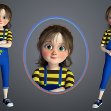 Stylish 3D Character Model. 3D, Rigging, Character Animation, 3D Modeling, 3D Character Design, and 3D Design project by Anindya Roy - 03.30.2021
