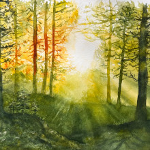 My project for course: Dreamy Watercolor Landscapes: Paint with Light. Painting, and Watercolor Painting project by Petra Dolezalova - 11.03.2022